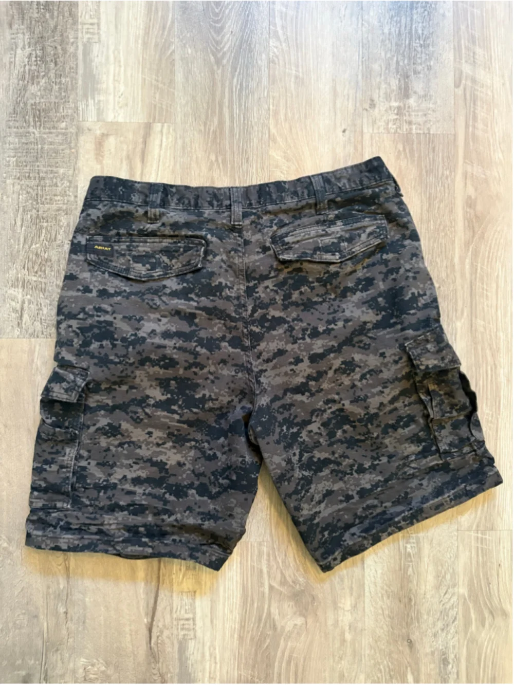 Ariat Rebar M4 Men's DuraStretch Made Tough Cargo Shorts Black Camo Size 38